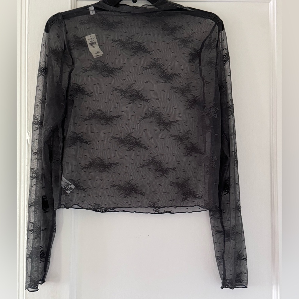 Aerie Sheer Lace Top Witchy Vamp Grunge Whimsigoth - Picture 2 of 9